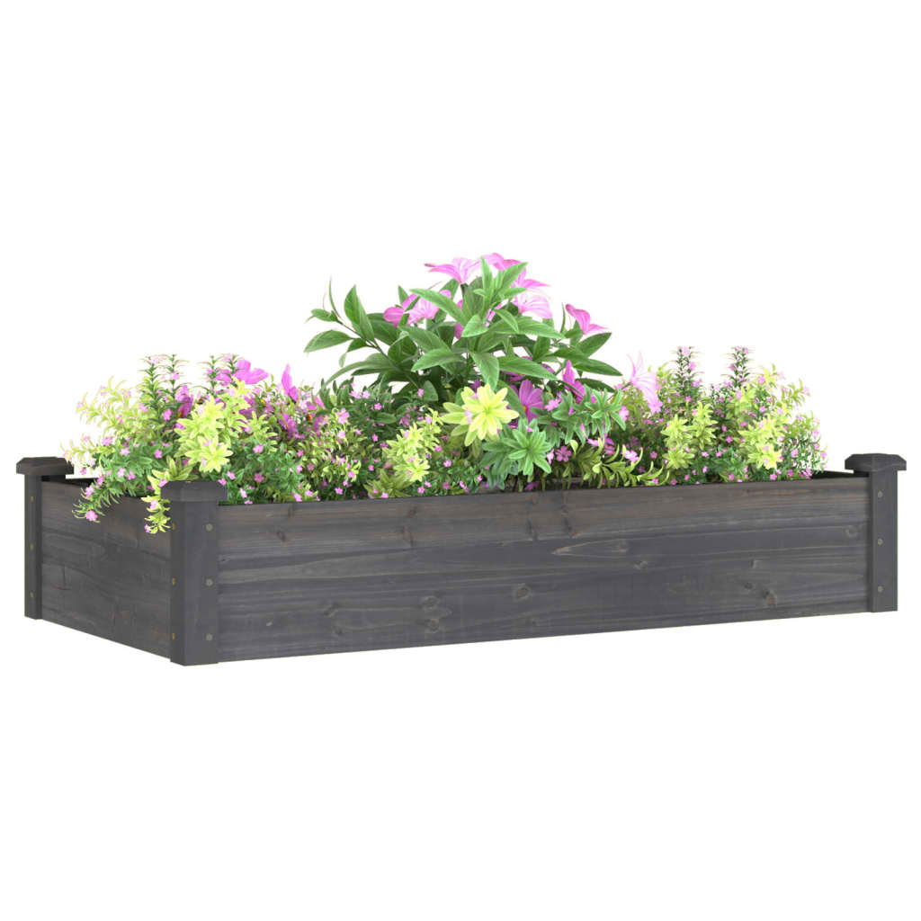 VIDAXL -Pflanzer mit einer Auskleidung von 120 x 60 x 25 cm Kiefern -Holzgrau angehoben