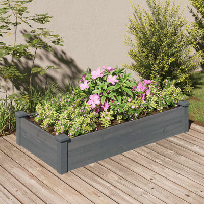 VIDAXL -Pflanzer mit einer Auskleidung von 120 x 60 x 25 cm Kiefern -Holzgrau angehoben