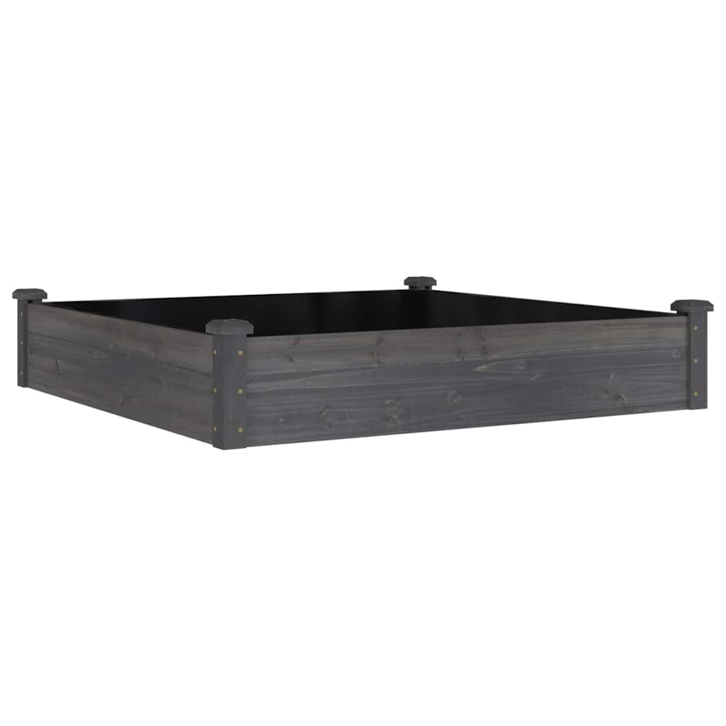 VIDAXL -Pflanzer mit 120x120x25 cm reines Holzgrau angehoben