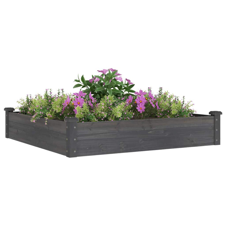 VIDAXL -Pflanzer mit 120x120x25 cm reines Holzgrau angehoben