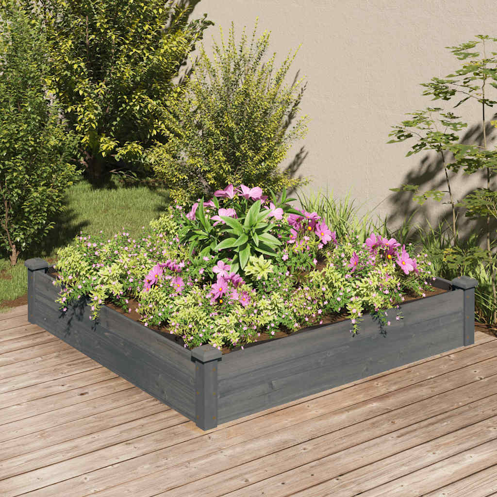 VIDAXL -Pflanzer mit 120x120x25 cm reines Holzgrau angehoben