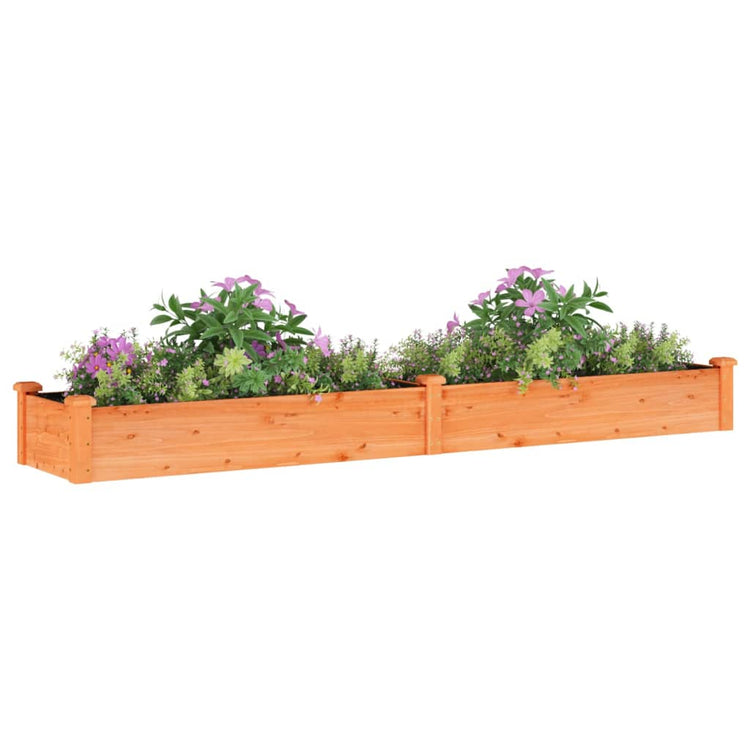 Vidaxl -Pflanzer mit einer Auskleidung von 240 x 45 x 25 cm Kiefernbraun angehoben