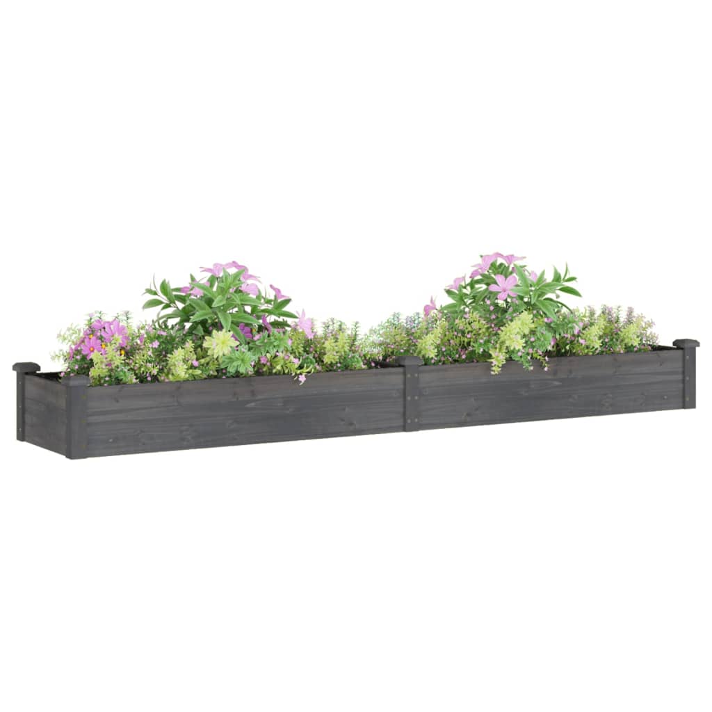 VIDAXL -Pflanzer mit einer Auskleidung von 240 x 45 x 25 cm Kiefernholz grau
