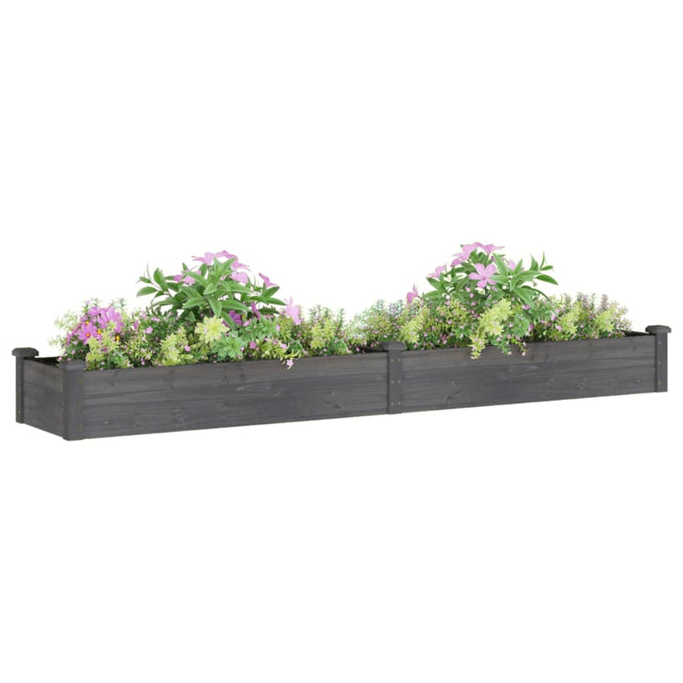 VIDAXL -Pflanzer mit einer Auskleidung von 240 x 45 x 25 cm Kiefernholz grau
