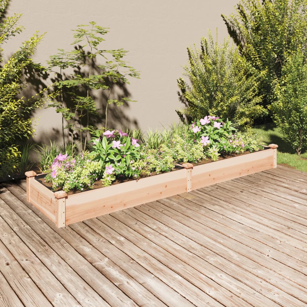 VIDAXL -Pflanzer mit einer Auskleidung von 240 x 60 x 25 cm Festkieferholz angehoben