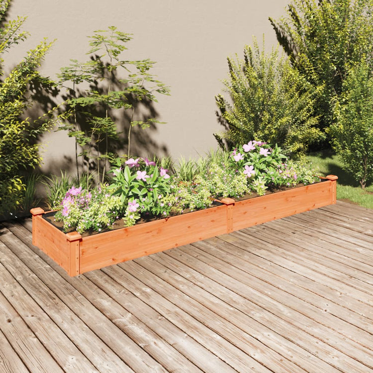 VIDAXL -Pflanzer mit einer Auskleidung von 240 x 60 x 25 cm Kiefernbraun angehoben