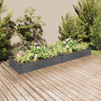 Vidaxl -Pflanzer mit einer Auskleidung von 240 x 60 x 25 cm reines Holzgrau
