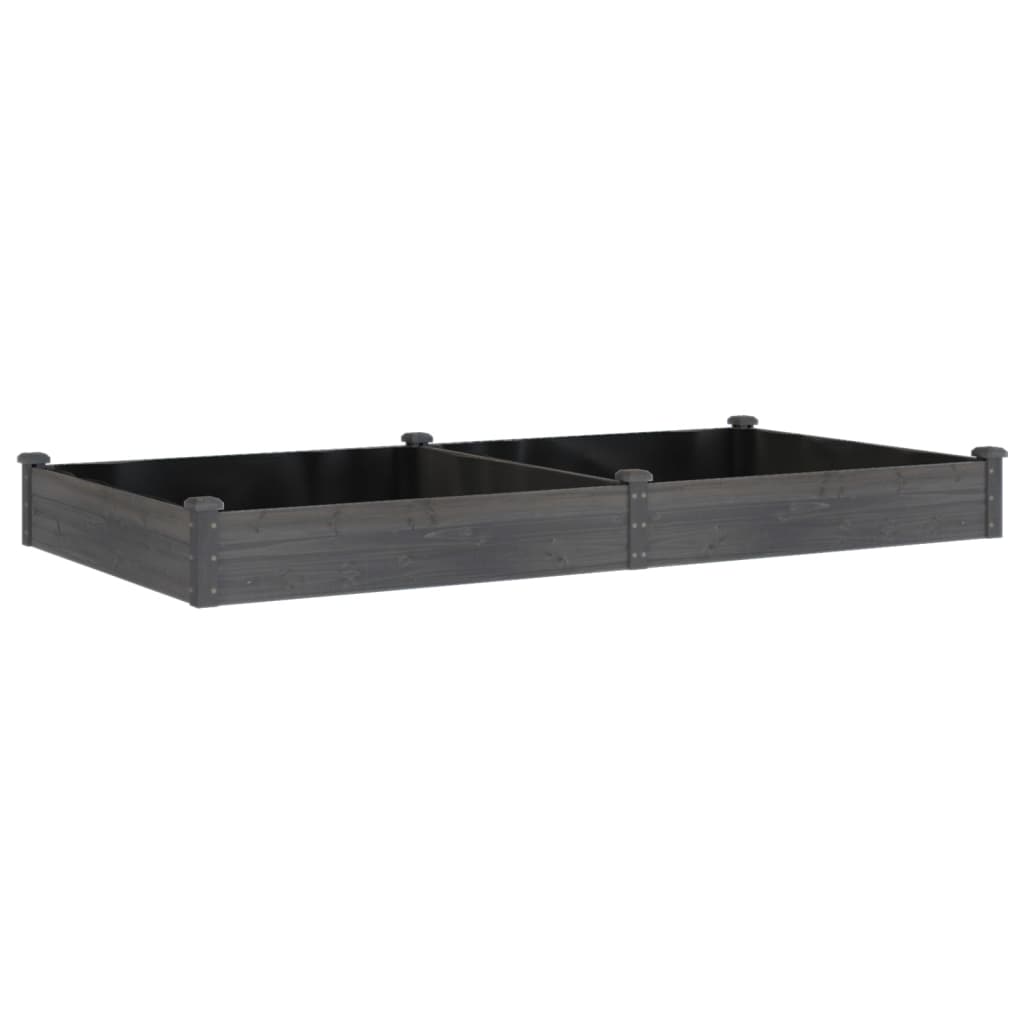 VIDAXL -Pflanzer mit einer Auskleidung von 240x120x25 cm reines Holzgrau angehoben
