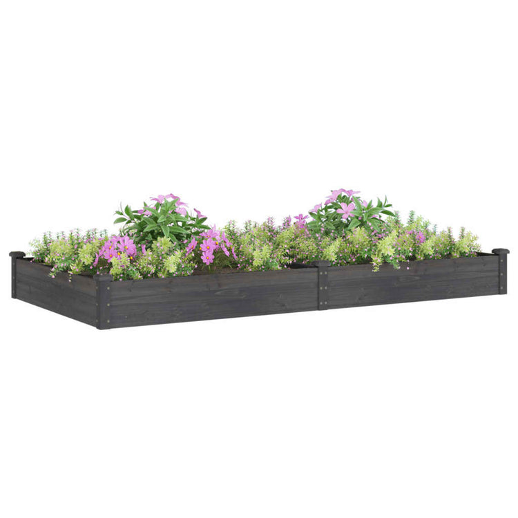 VIDAXL -Pflanzer mit einer Auskleidung von 240x120x25 cm reines Holzgrau angehoben