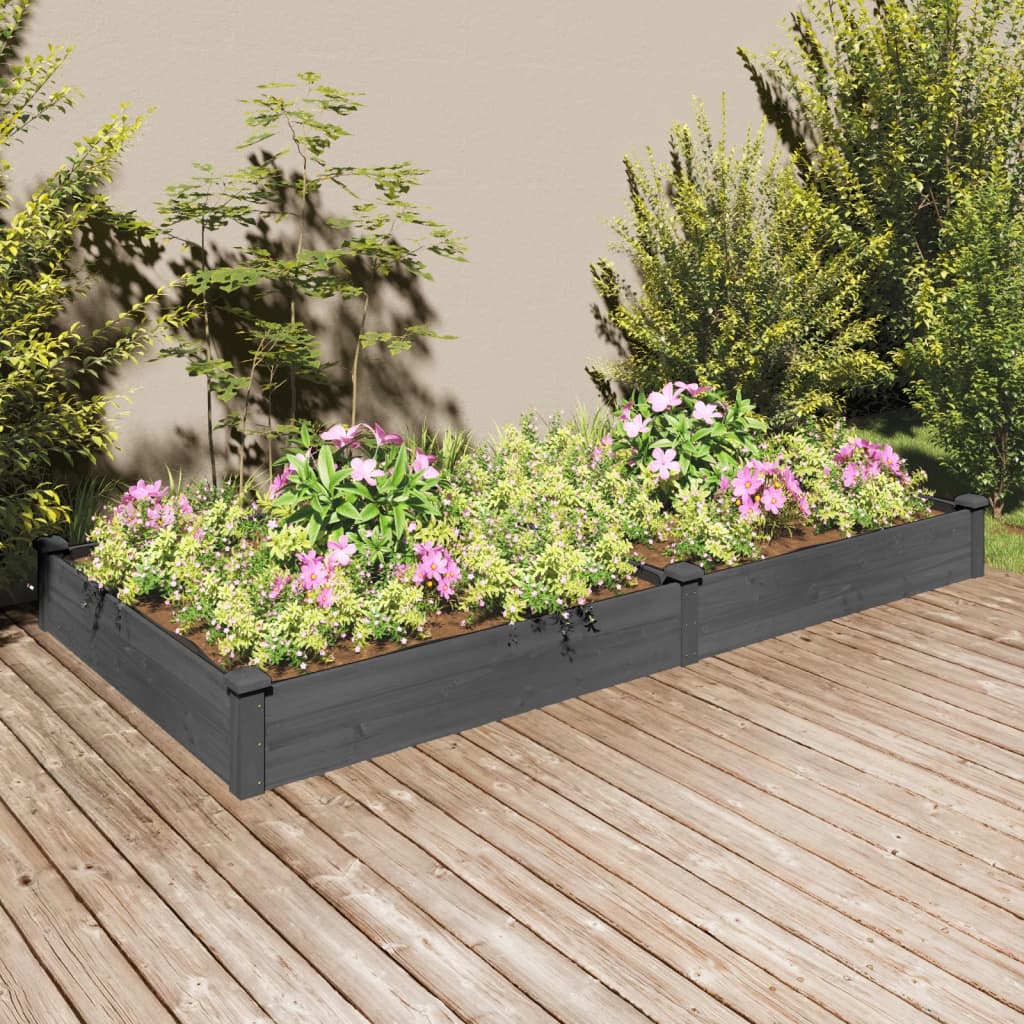 VIDAXL -Pflanzer mit einer Auskleidung von 240x120x25 cm reines Holzgrau angehoben