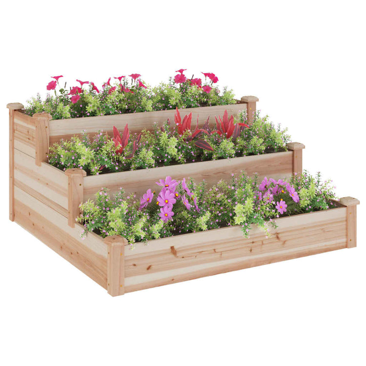 VIDAXL -Pflanzer mit 120x120x56 cm Festkieferholz angehoben