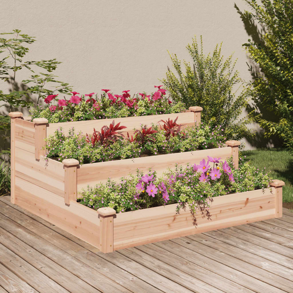 VIDAXL -Pflanzer mit 120x120x56 cm Festkieferholz angehoben