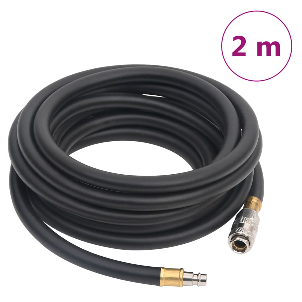 Vidaxl Air Hose Hybrid 0,6 '' 2 m Gummi und PVC Schwarz