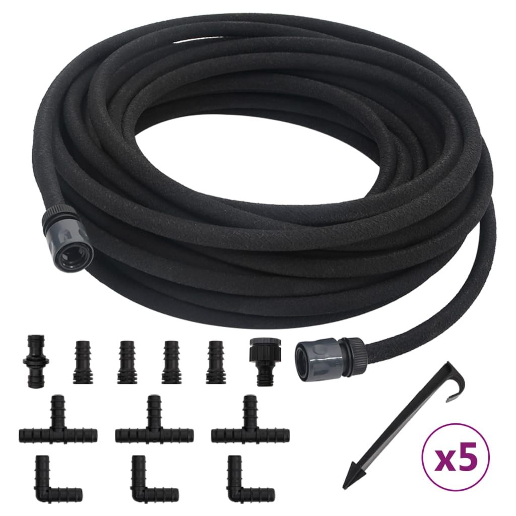 Vidaxl Tropfschlauch 0,6 '' 10 m Gummischwarz