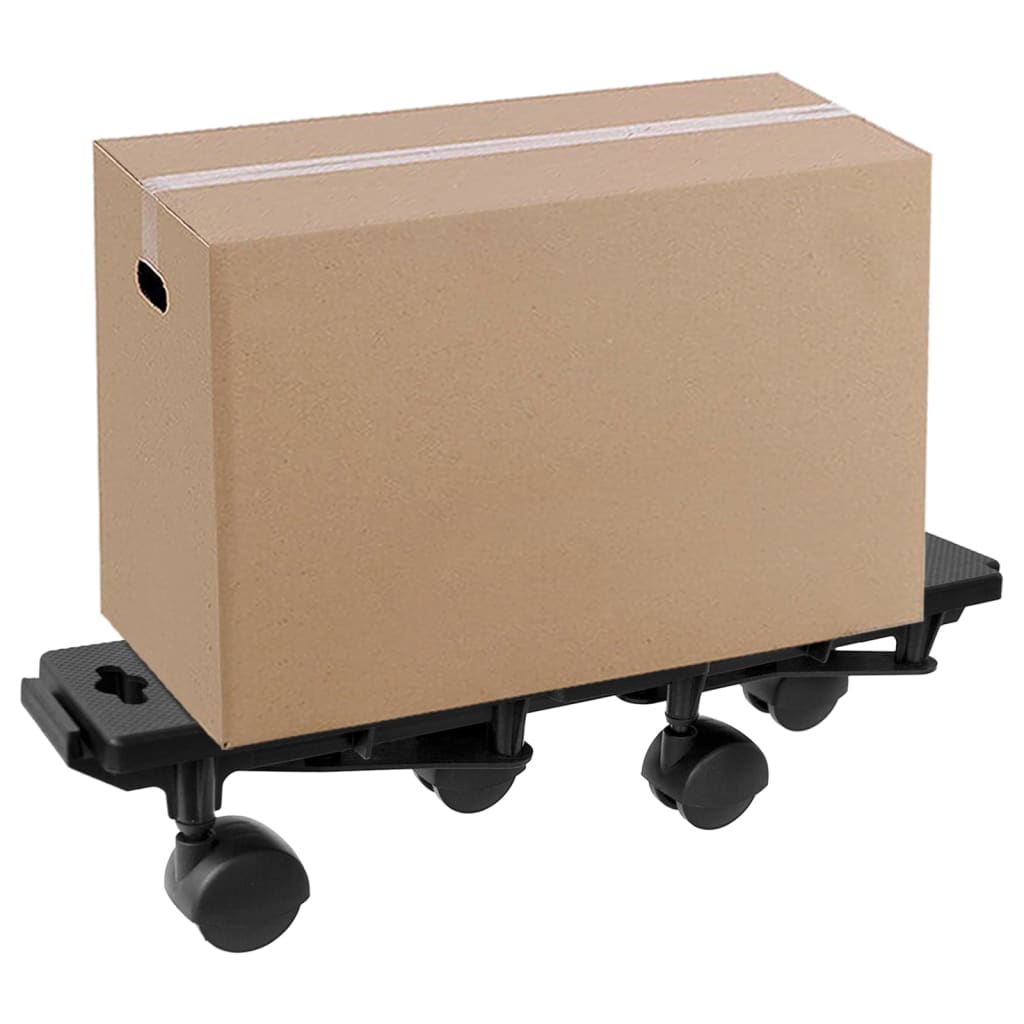 Vidaxl bewegende Hunde mit 4 Rädern 2 PCs 170 kg Polypropen Schwarz