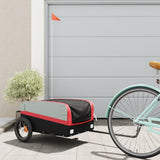 Vidaxl Fahrradanhänger 30 kg Eisen schwarz und rot - afbeelding 1