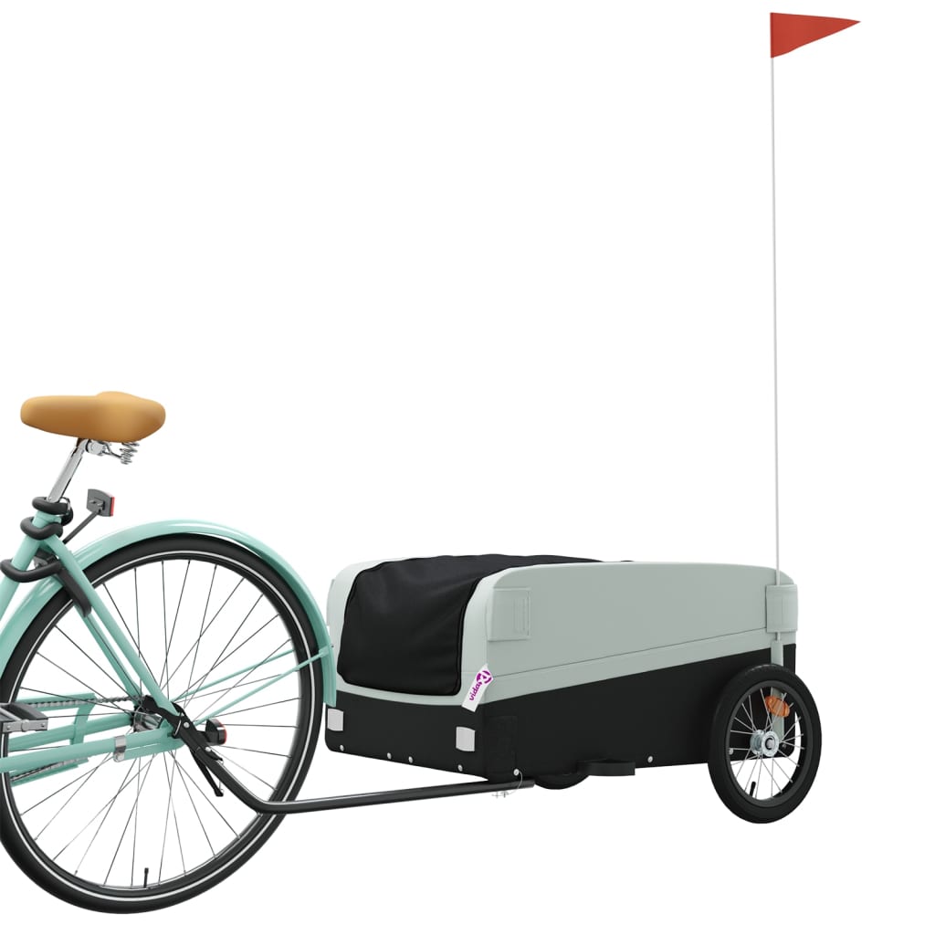 Vidaxl Fahrradanhänger 45 kg Eisen schwarz und grau