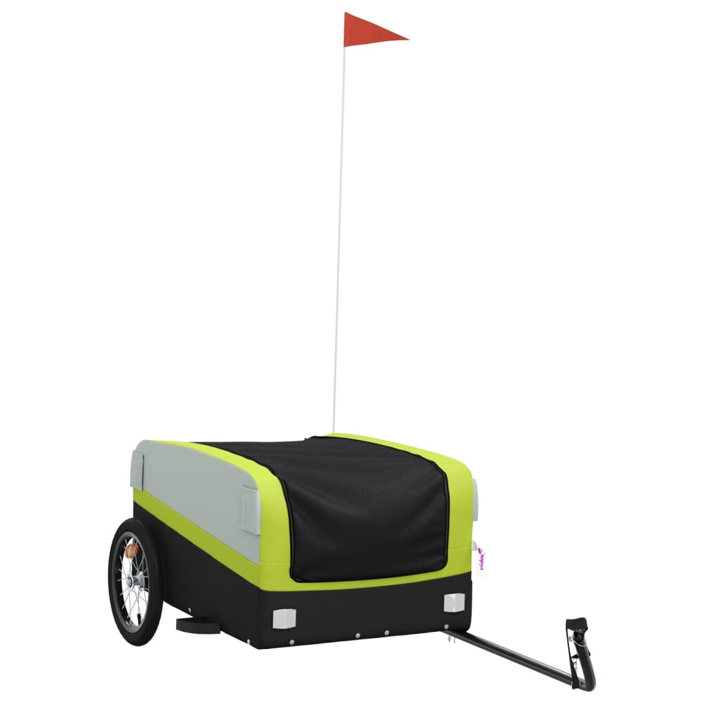Vidaxl Fahrradanhänger 45 kg Eisen schwarz und grün