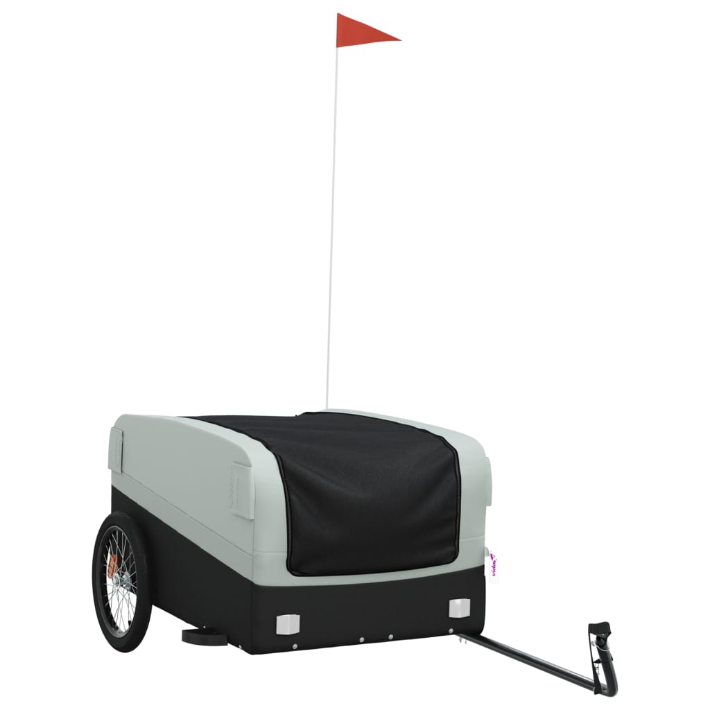 Vidaxl Fahrradanhänger 45 kg Eisen schwarz und grau