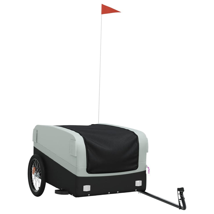 Vidaxl Fahrradanhänger 45 kg Eisen schwarz und grau