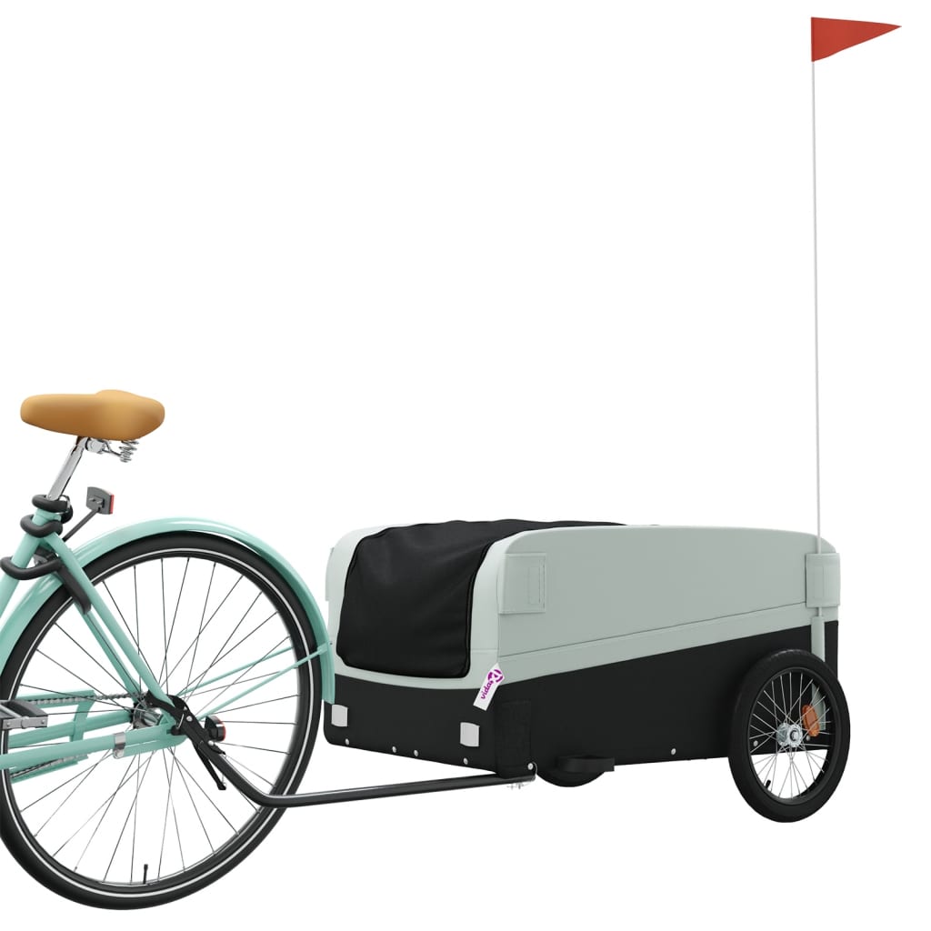 Vidaxl Fahrradanhänger 45 kg Eisen schwarz und grau