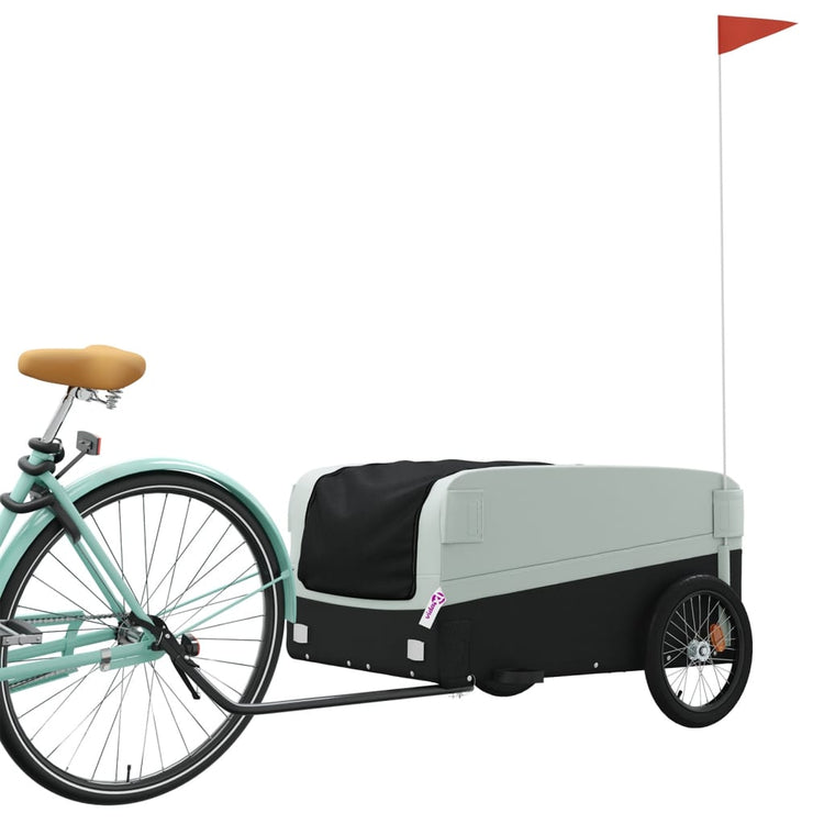 Vidaxl Fahrradanhänger 45 kg Eisen schwarz und grau