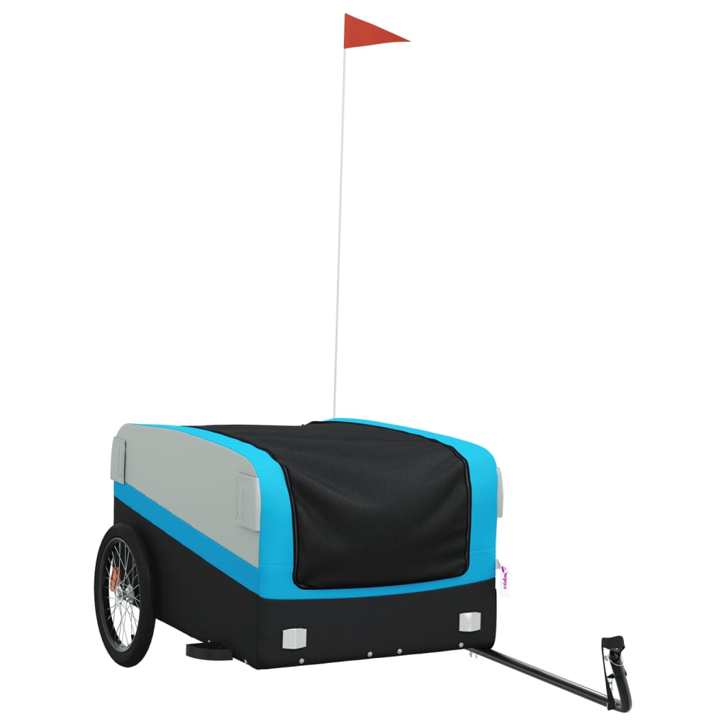 Vidaxl Fahrradanhänger 45 kg Eisen schwarz und blau