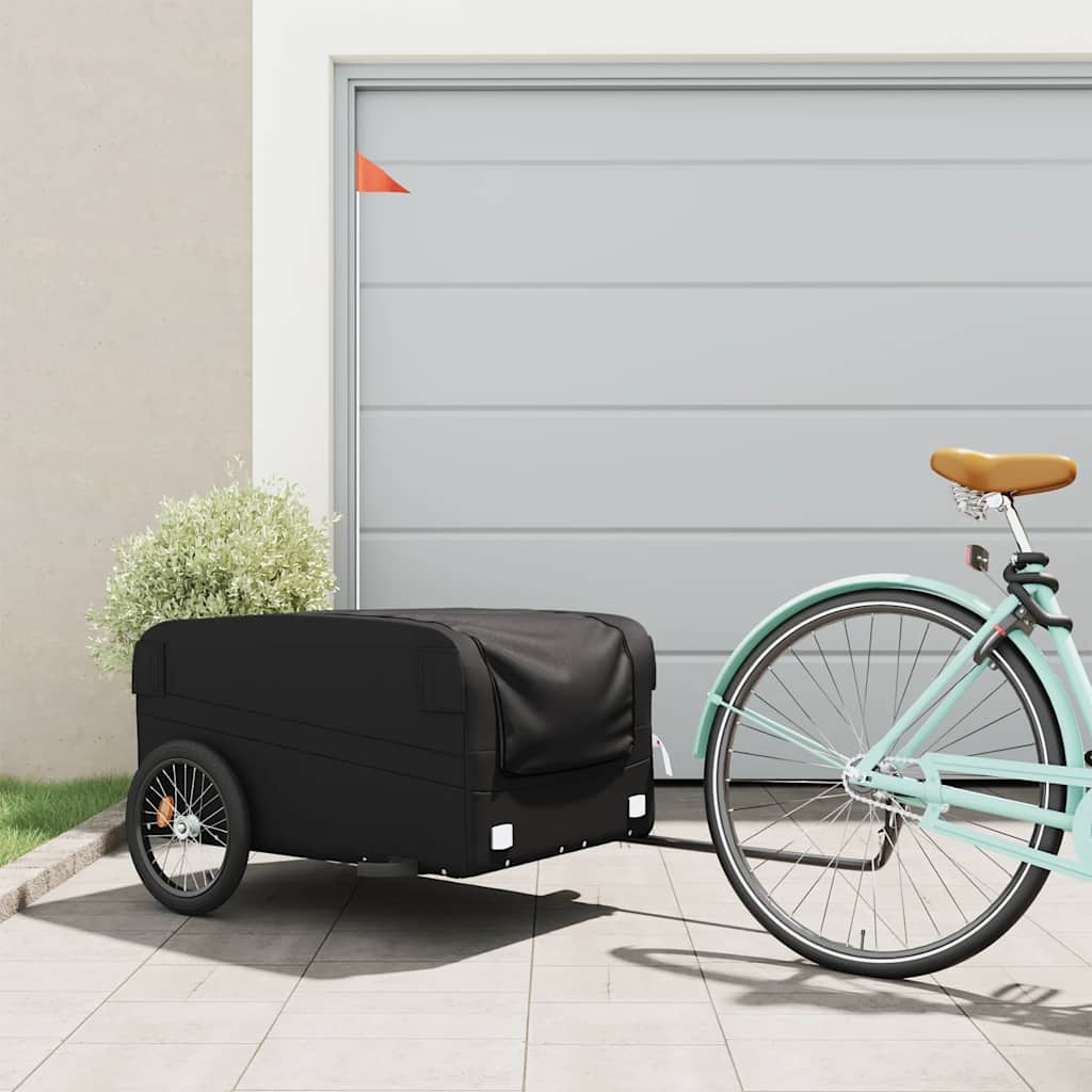 Vidaxl Fahrradanhänger 45 kg Eisen schwarz