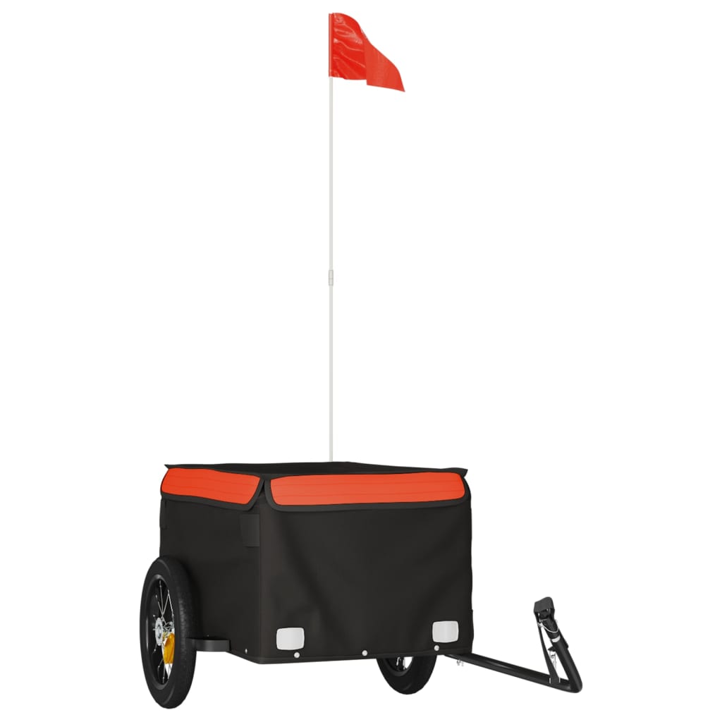 Vidaxl -Fahrradanhänger 30 kg Eisenschwarz und Orange