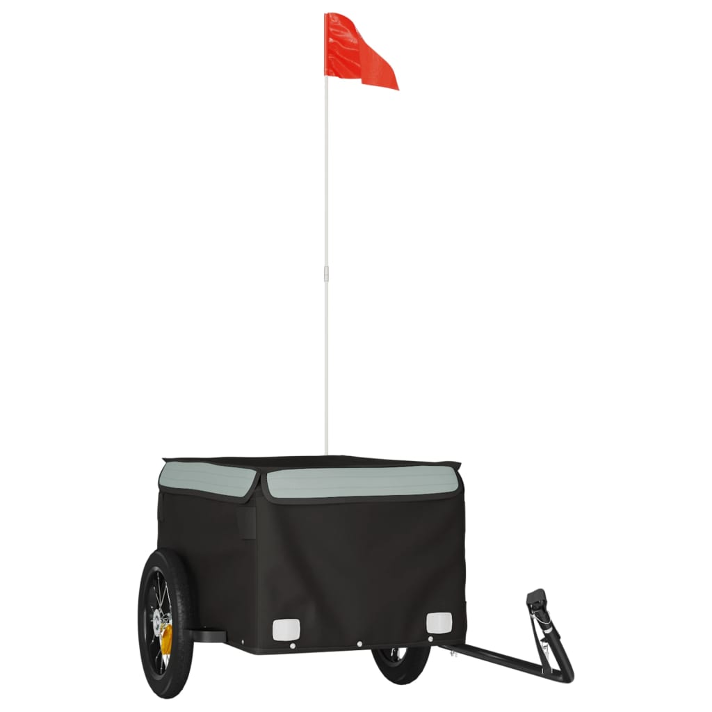 Vidaxl Fahrradanhänger 30 kg Eisen schwarz und grau
