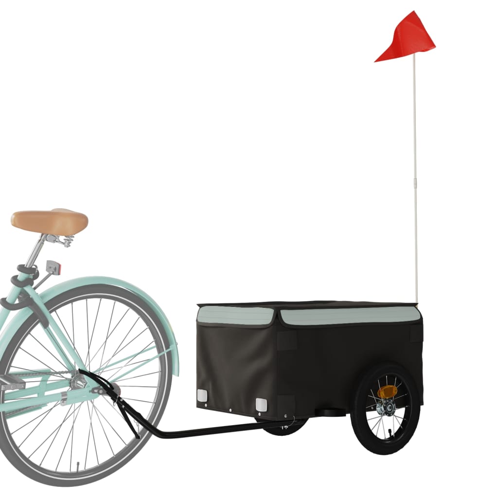 Vidaxl Fahrradanhänger 30 kg Eisen schwarz und grau