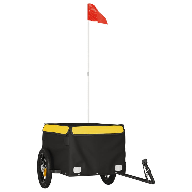 Vidaxl Fahrradanhänger 30 kg Eisen schwarz und gelb