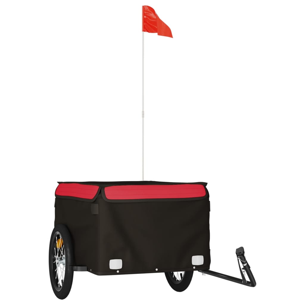 Vidaxl Fahrradanhänger 45 kg Eisen schwarz und rot