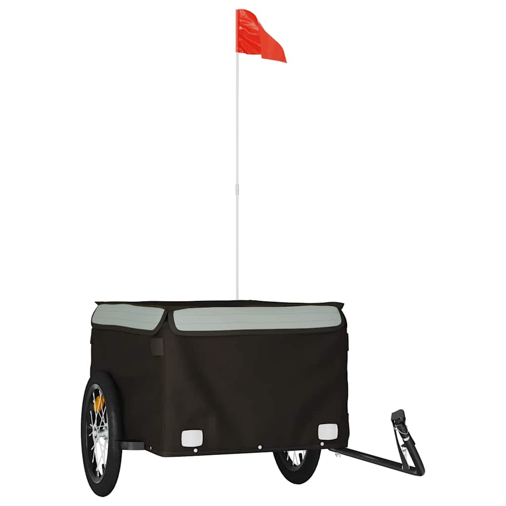 Vidaxl Fahrradanhänger 45 kg Eisen schwarz und grau