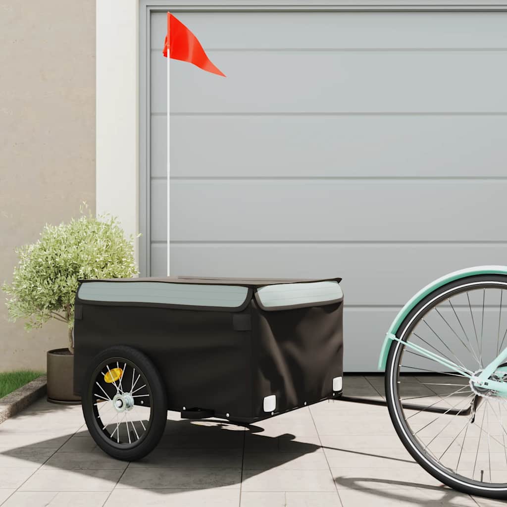 Vidaxl Fahrradanhänger 45 kg Eisen schwarz und grau