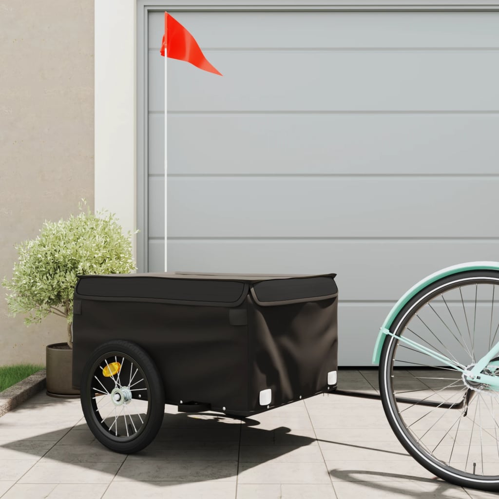 Vidaxl Fahrradanhänger 45 kg Eisen schwarz