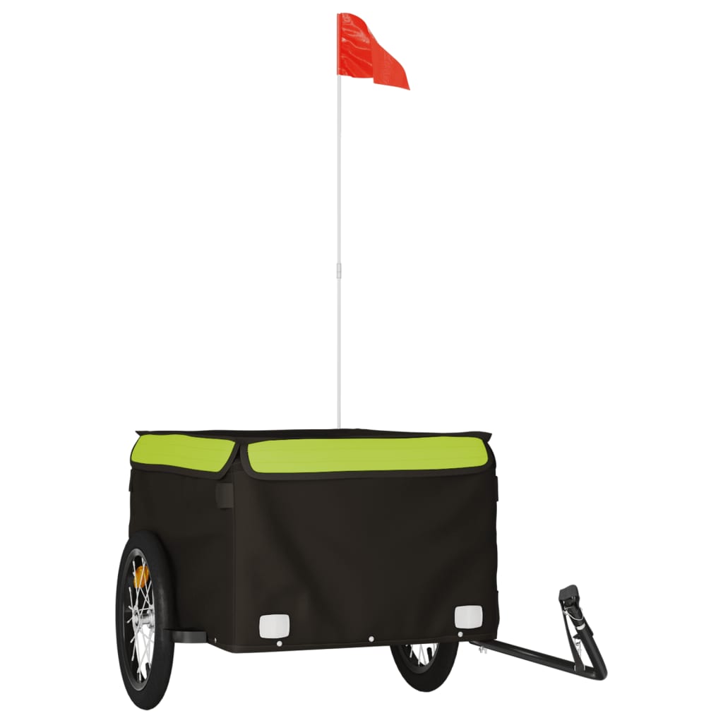 Vidaxl Fahrradanhänger 45 kg Eisen schwarz und grün