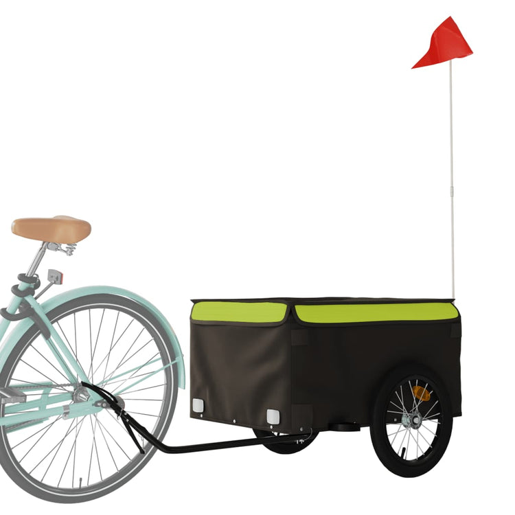 Vidaxl Fahrradanhänger 45 kg Eisen schwarz und grün