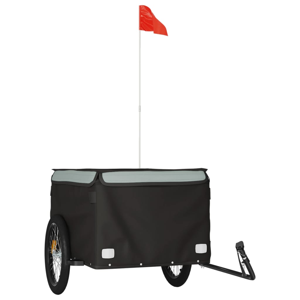 Vidaxl Fahrradanhänger 45 kg Eisen schwarz und grau