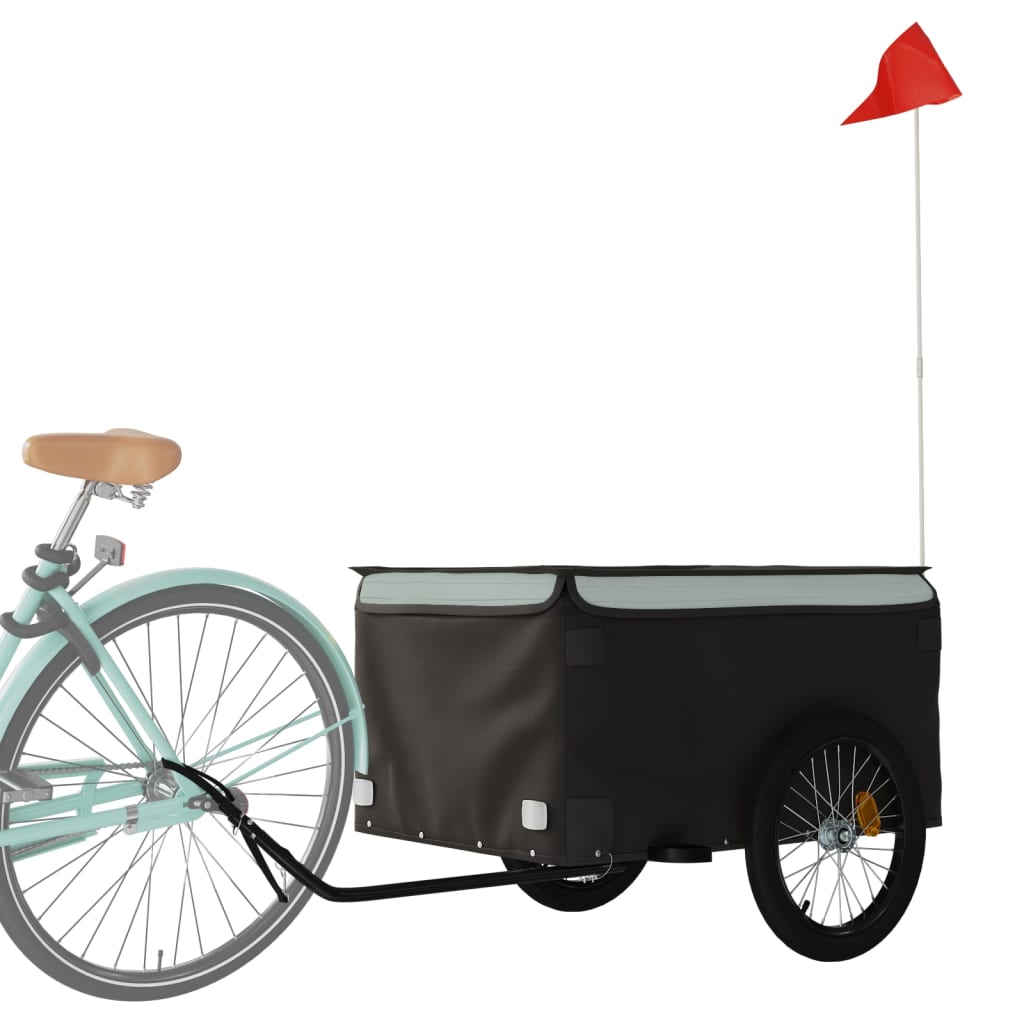 Vidaxl Fahrradanhänger 45 kg Eisen schwarz und grau