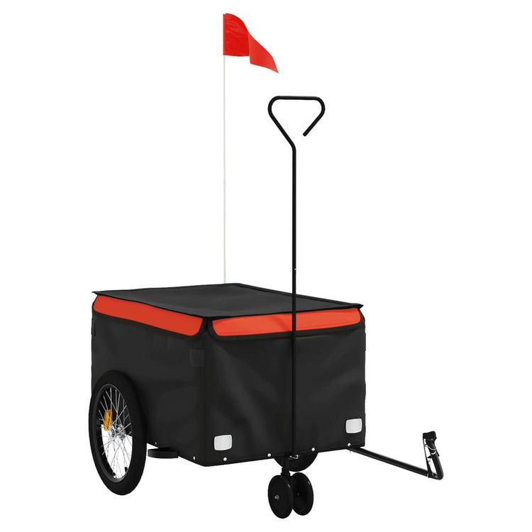 VidaXL Fahrradanhänger 30 kg Eisen schwarz und orange