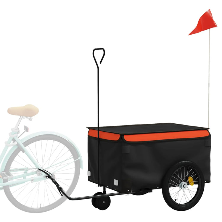 VidaXL Fahrradanhänger 30 kg Eisen schwarz und orange
