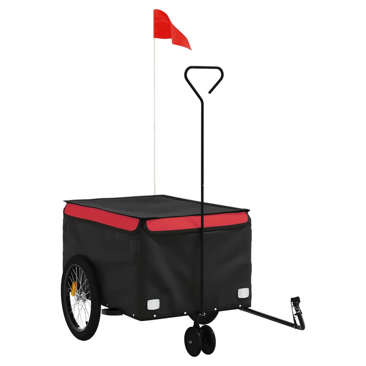 Vidaxl Fahrradanhänger 30 kg Eisen schwarz und rot