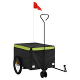 Vidaxl Fahrradanhänger 30 kg Eisen schwarz und grün