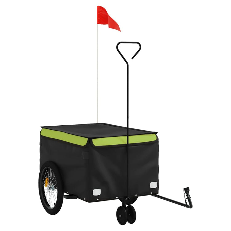 Vidaxl Fahrradanhänger 30 kg Eisen schwarz und grün
