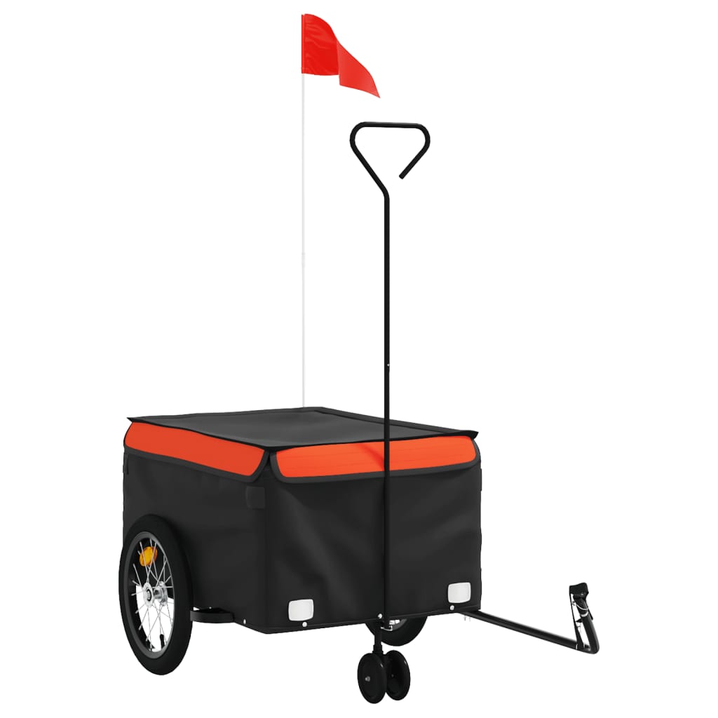 Vidaxl -Fahrradanhänger 45 kg Eisenschwarz und Orange
