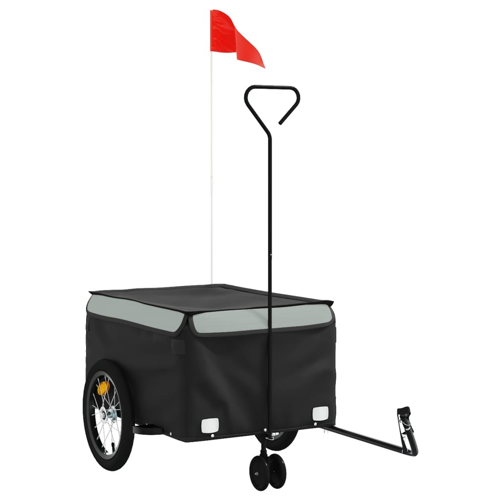 Vidaxl Fahrradanhänger 45 kg Eisen schwarz und grau
