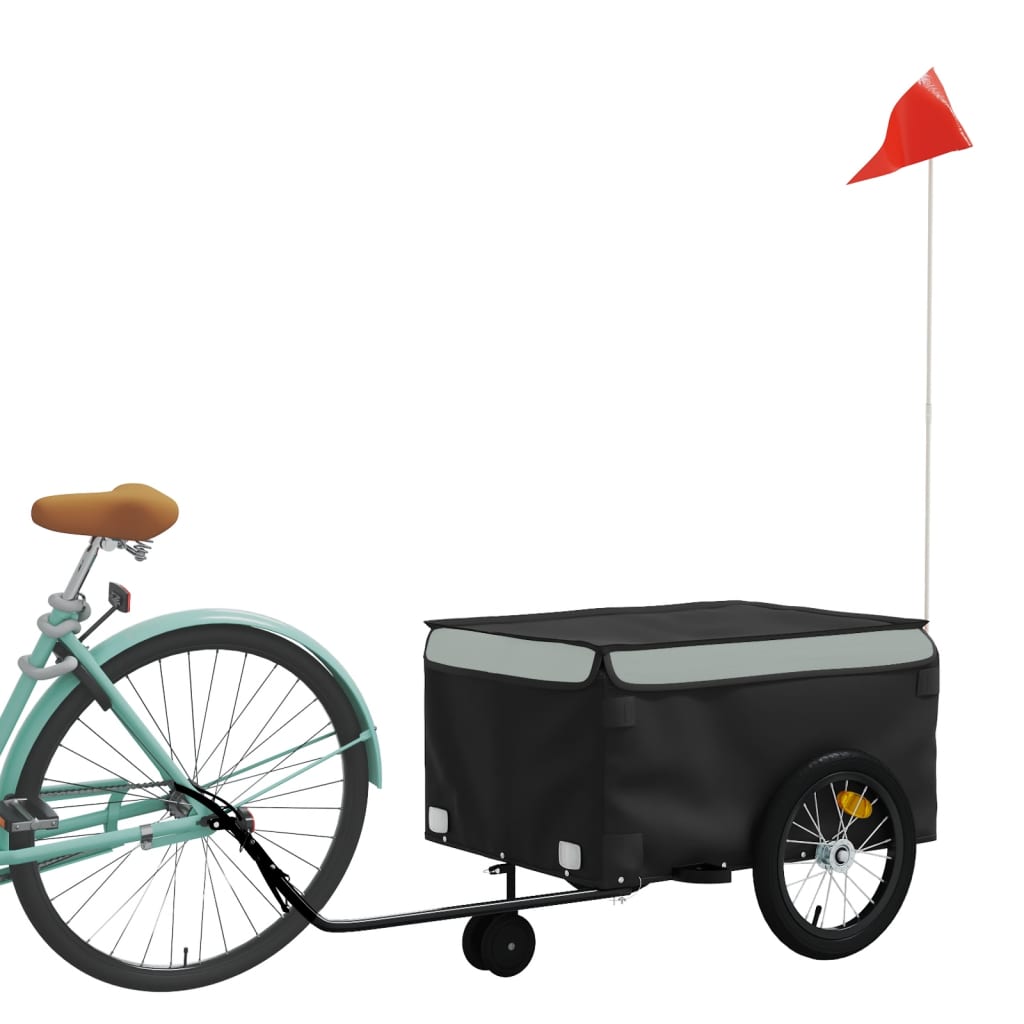 Vidaxl Fahrradanhänger 45 kg Eisen schwarz und grau