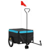 Vidaxl Fahrradanhänger 45 kg Eisen schwarz und blau