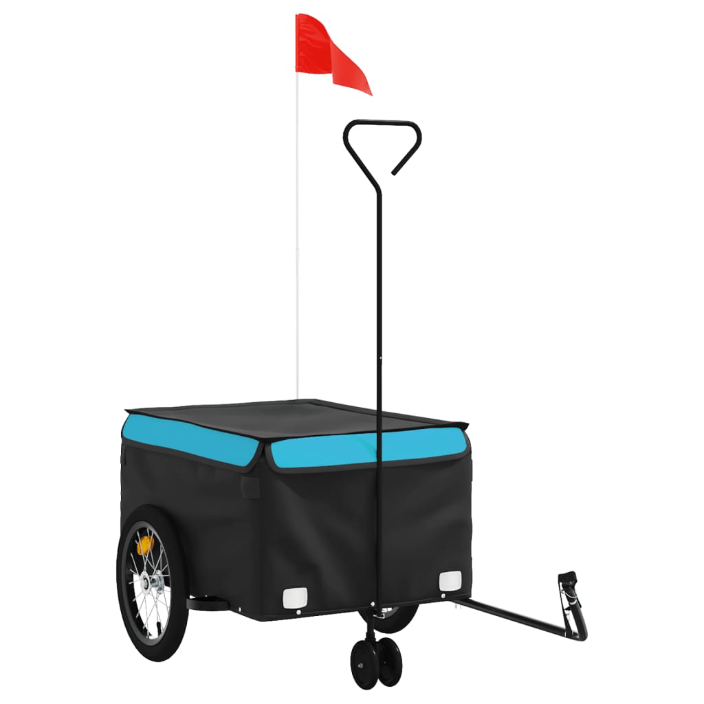 Vidaxl Fahrradanhänger 45 kg Eisen schwarz und blau